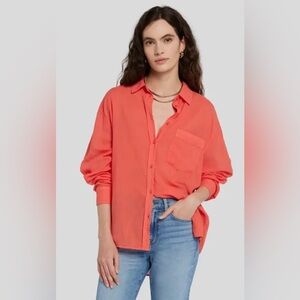 7 FOR ALL MANKIND 
Classic Button Up Shirt In Grapefruit
 size L